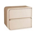 Noptiera din MDF si piele Elsa Cream