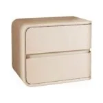 Noptiera din MDF si piele Elsa Cream
