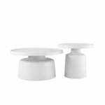 Set măsuțe de cafea rotunde Nova, diametru 70 cm si 50 cm - White
