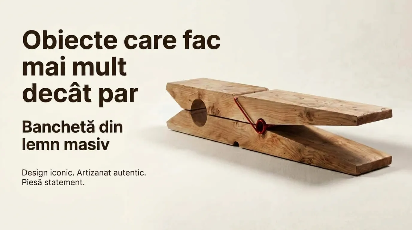 Bancheta din lemn masiv
