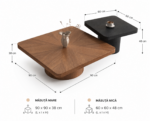 Set măsuțe de cafea Brown&Black diametru 90 cm si 60 cm - imagine 7