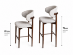 Scaun de bar din lemn Elora Walnut - 65 cm - imagine 7