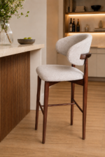 Scaun de bar din lemn Elora Walnut – 75 cm - imagine 5