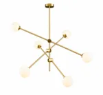 Lustră Orion Gold cu 6 surse de lumina 100 x 39 cm