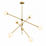 Lustră Orion Gold cu 6 surse de lumina 100 x 39 cm