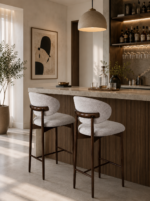 Scaun de bar din lemn Elora Walnut – 75 cm - imagine 8