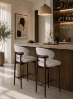 Scaun de bar din lemn Elora Walnut – 75 cm - imagine 8