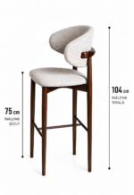 Scaun de bar din lemn Elora Walnut – 75 cm - imagine 9