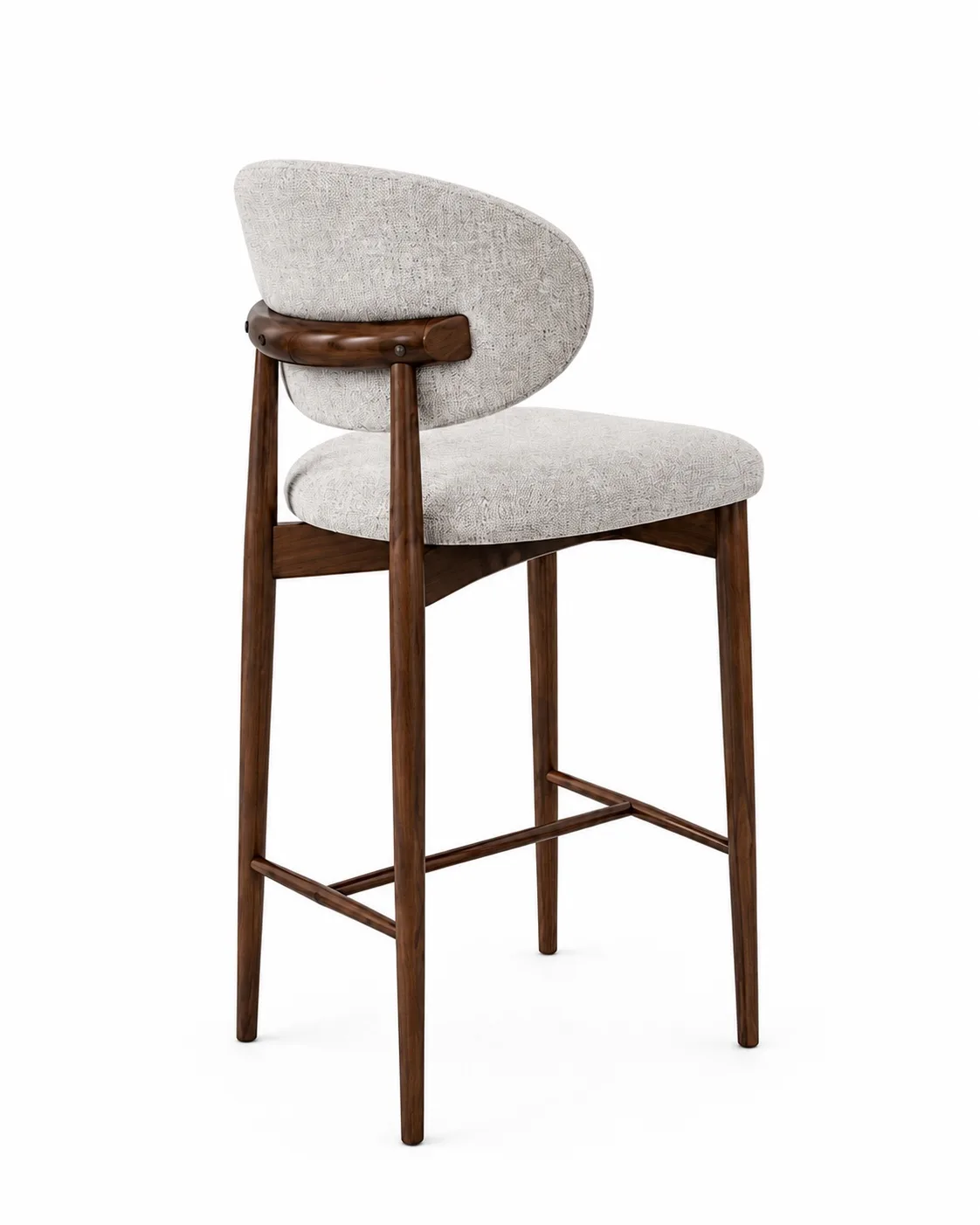 Scaun de bar din lemn Elora Walnut – 75 cm - imagine 6