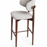 Scaun de bar din lemn Elora Walnut – 75 cm