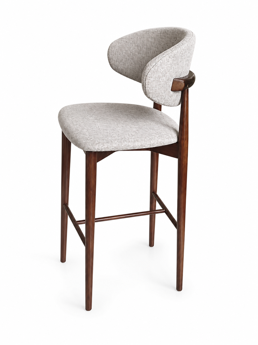 Scaun de bar din lemn Elora - Walnut