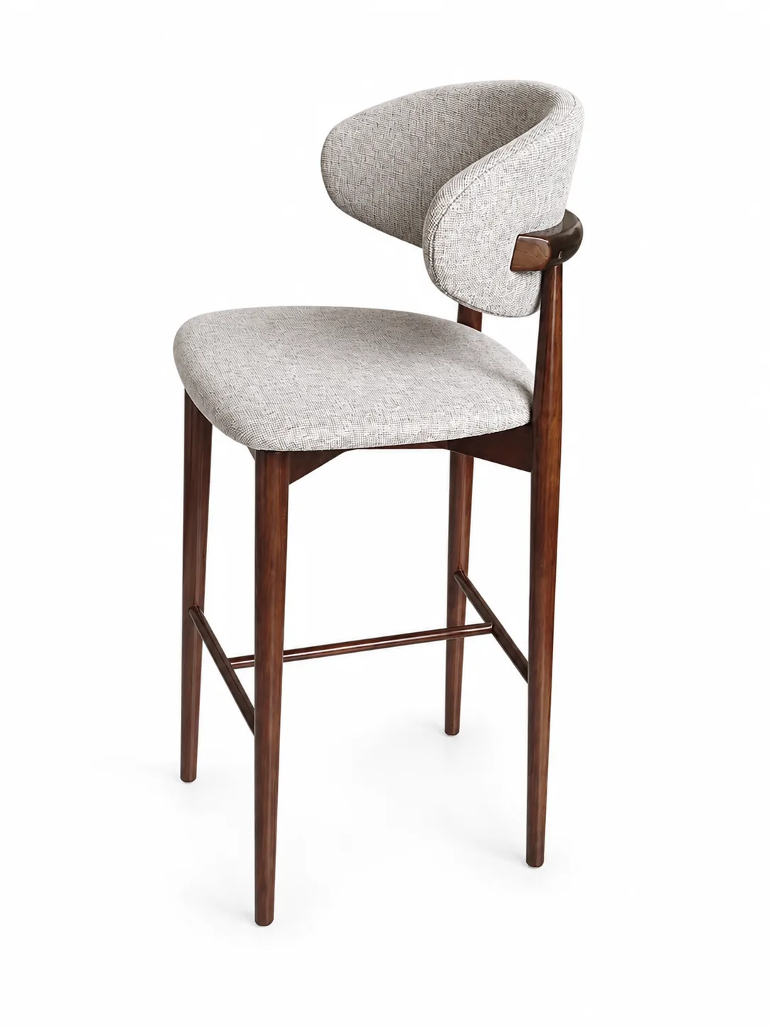 Scaun de bar din lemn Elora Walnut – 75 cm - imagine 1