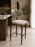 Scaun de bar din lemn Elora Walnut – 75 cm - imagine 4