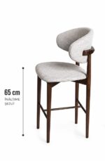 Scaun de bar din lemn Elora Walnut - 65 cm - imagine 6