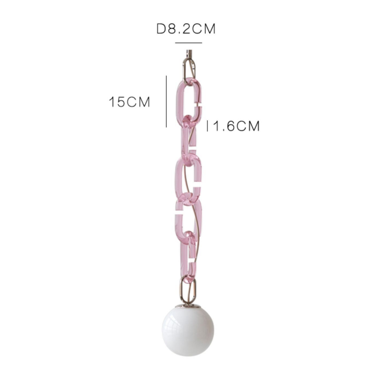 Lustră suspendată modernă cu lanț decorativ Celine Red - imagine 5