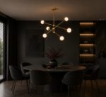 Lustră Orion Gold cu 6 surse de lumina 100 x 39 cm - imagine 3
