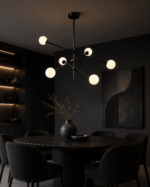 Lustră Orion Black cu 6 surse de lumina 100 x 39 cm - imagine 4