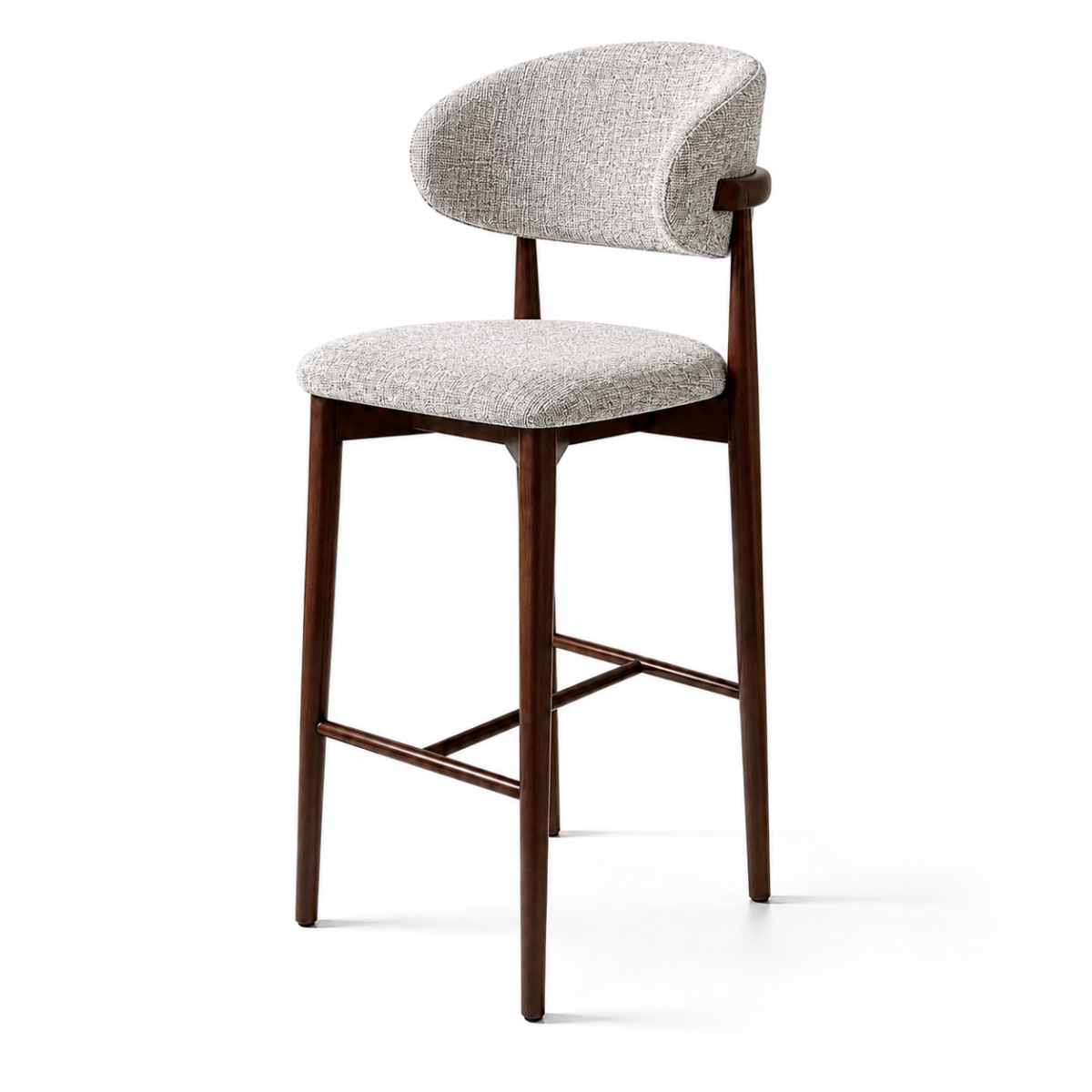 Scaun de bar din lemn Elora Walnut – 75 cm - imagine 5