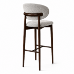 Scaun de bar din lemn Elora Walnut – 75 cm - imagine 3