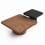 Set măsuțe de cafea Brown&Black diametru 90 cm si 60 cm