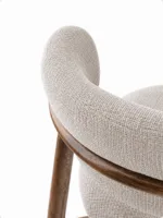Scaun de dining Elara  – tapițerie Greige-Taupe din in (linen) Walnut - imagine 3