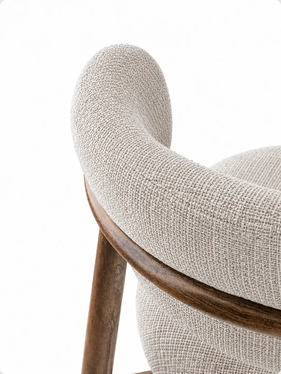 Scaun de dining Elara  – tapițerie Greige-Taupe din in (linen) Walnut - imagine 3