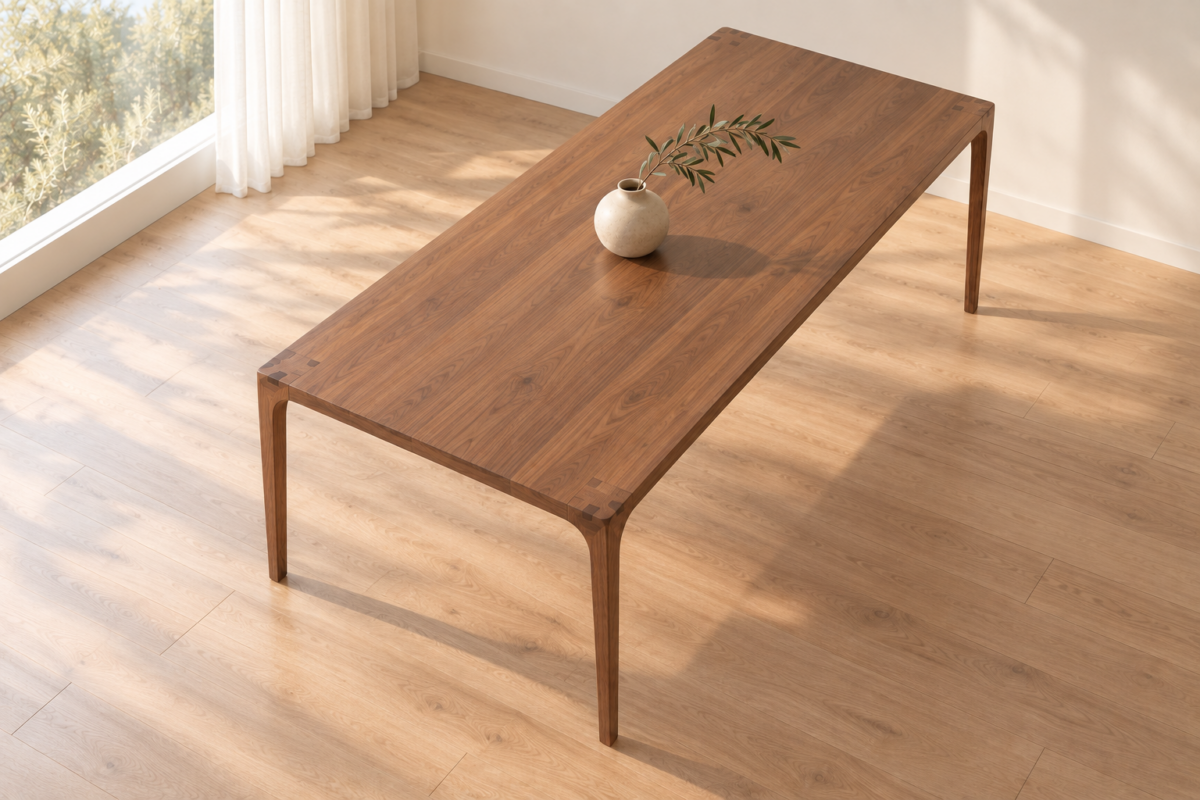Masă dining premium lemn masiv de pin cu design sleek - imagine 3
