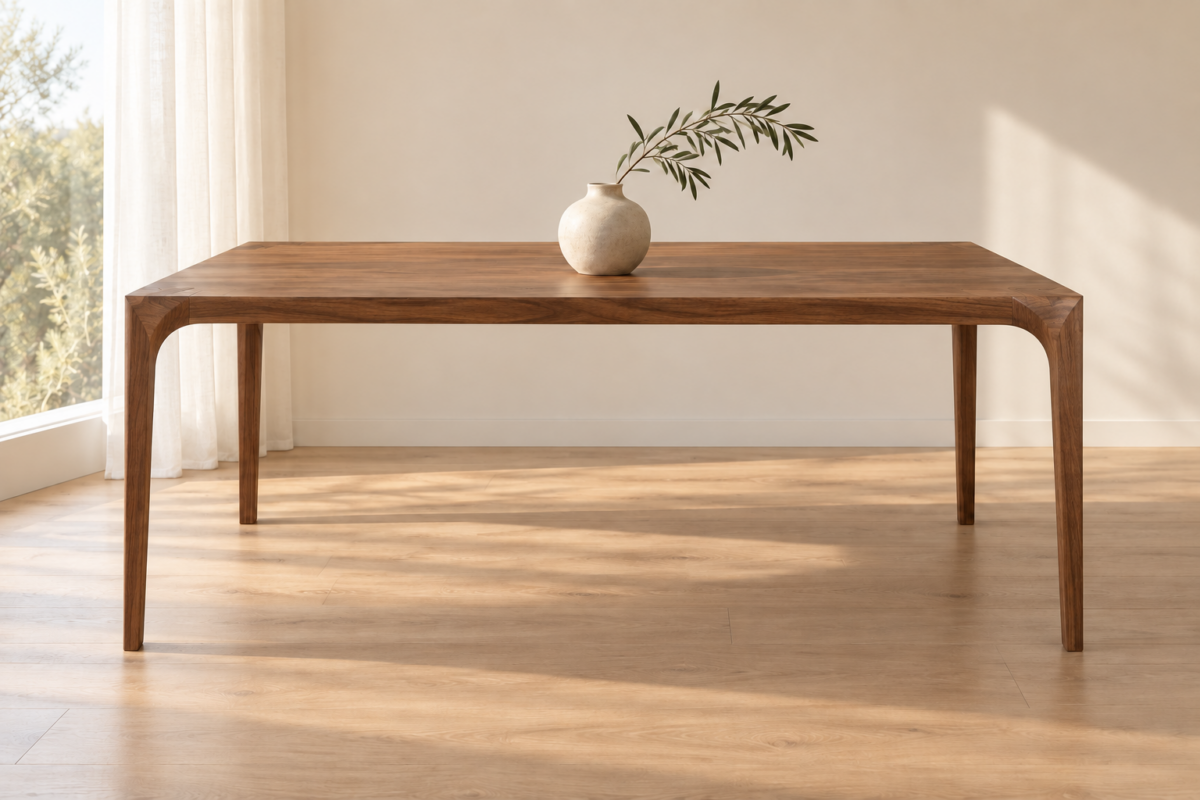 Masă dining premium lemn masiv de pin cu design sleek - imagine 2